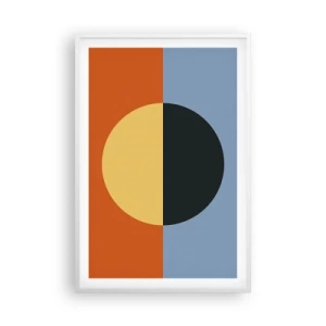Plakát v bílém rámu - Kompozice tepla a chladu - 61x91 cm