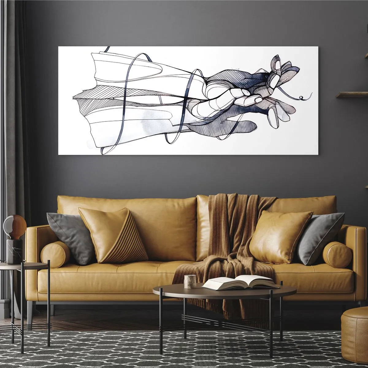 Obraz na skle - Studie o dotyku - 140x50 cm