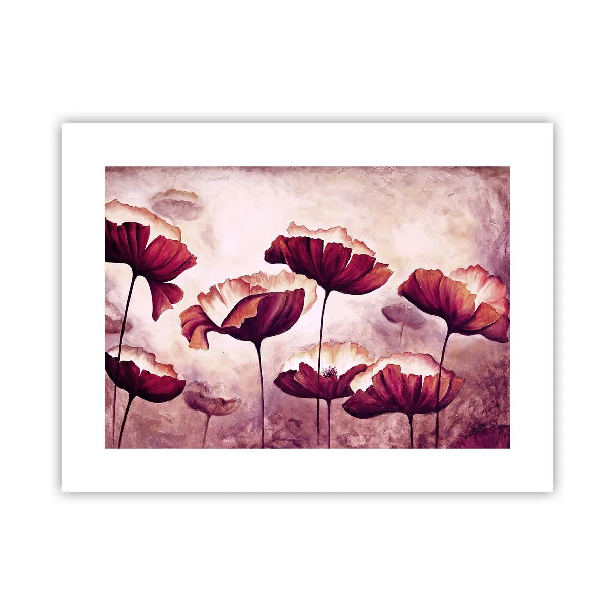 Plakát - Červený a bílý plátek - 40x30 cm