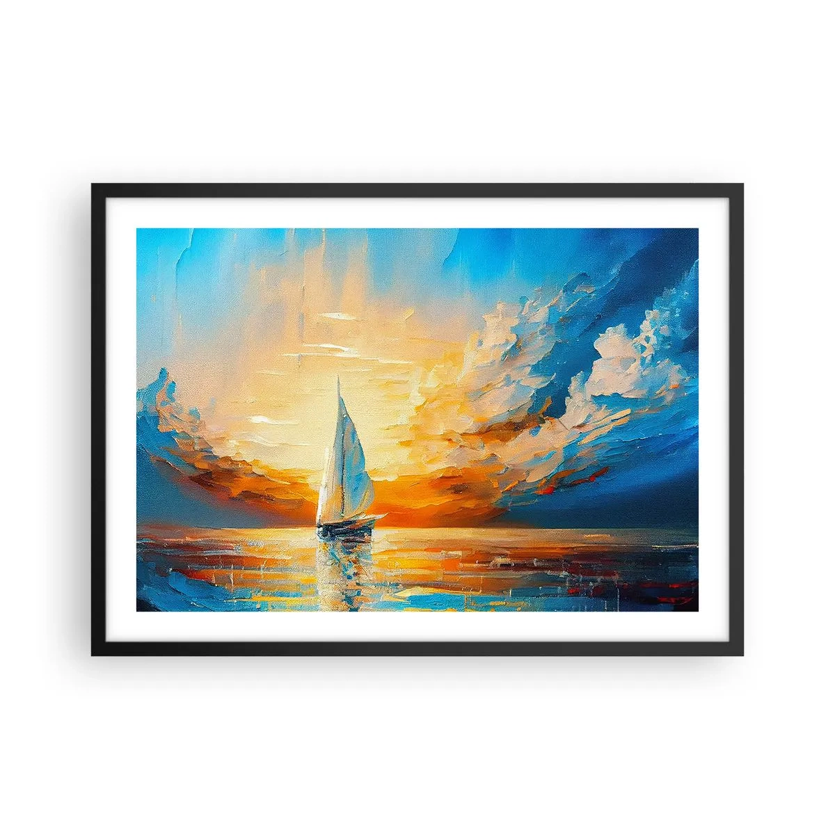 Plakát v černém rámu - Plavba ve zlatě - 70x50 cm