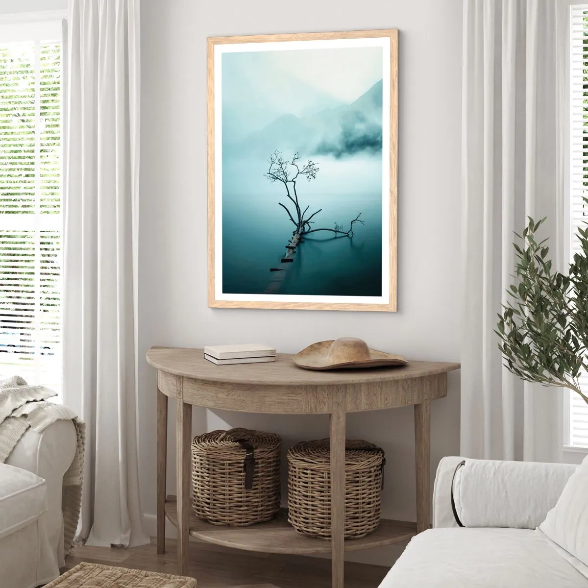 Plakát v rámu světlý dub - Z vody a mlhy - 61x91 cm