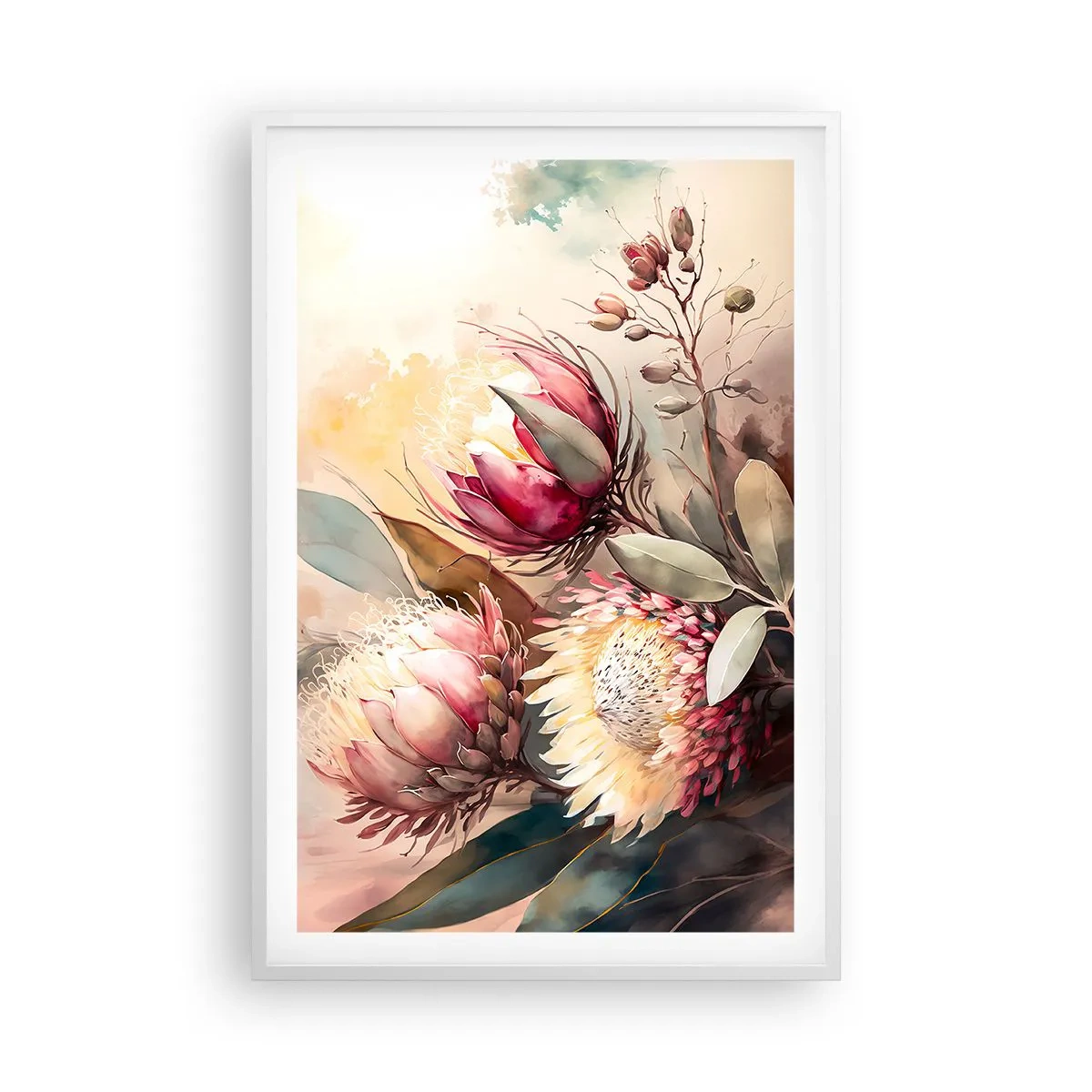 Plakát v bílém rámu - Z profilu a en face - 61x91 cm