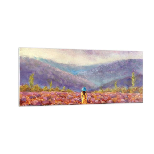Obraz na skle - V levandulovém světě - 100x40 cm