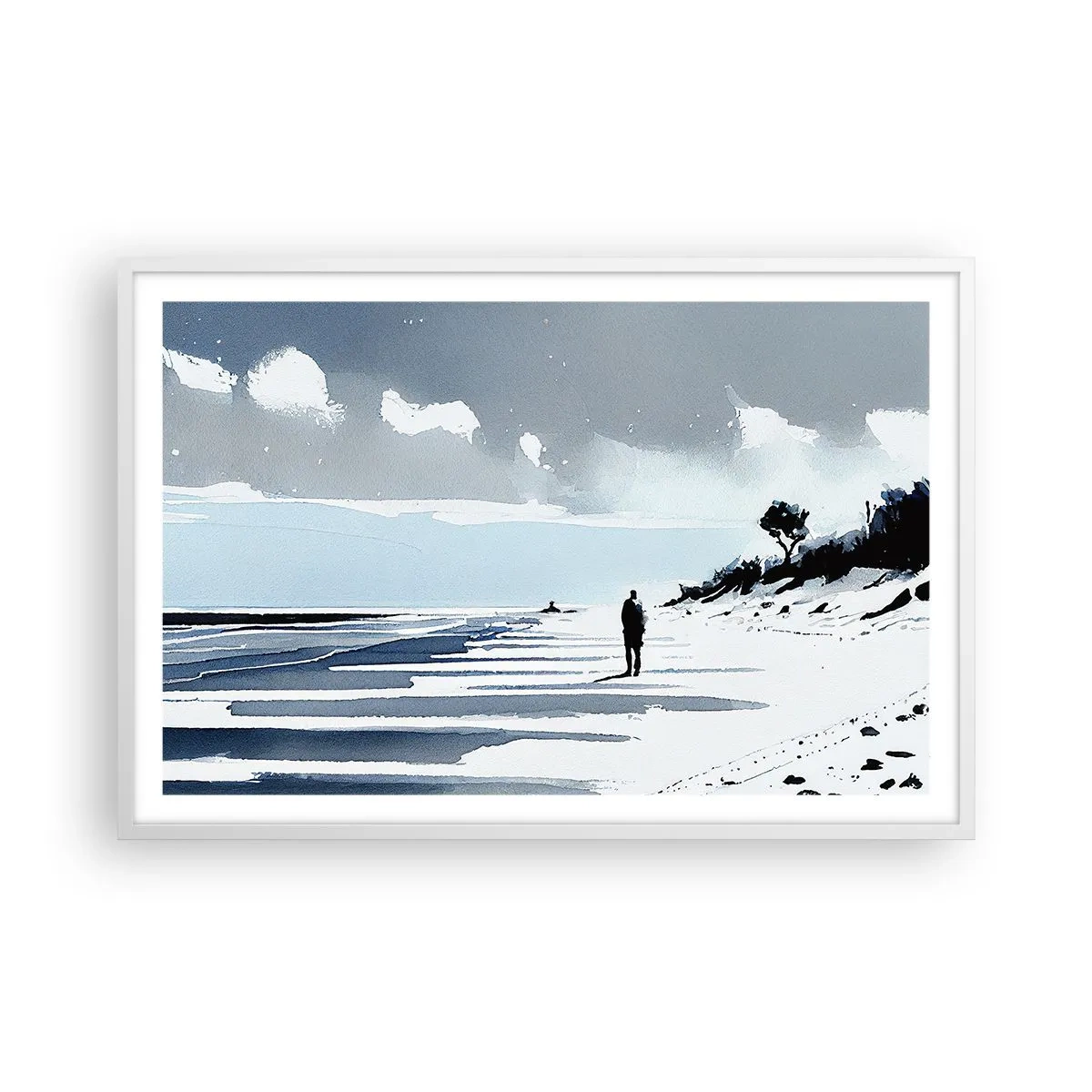 Plakát v bílém rámu - O samotě - 91x61 cm