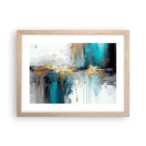 Plakát v rámu světlý dub - Všechno plyne - 40x30 cm