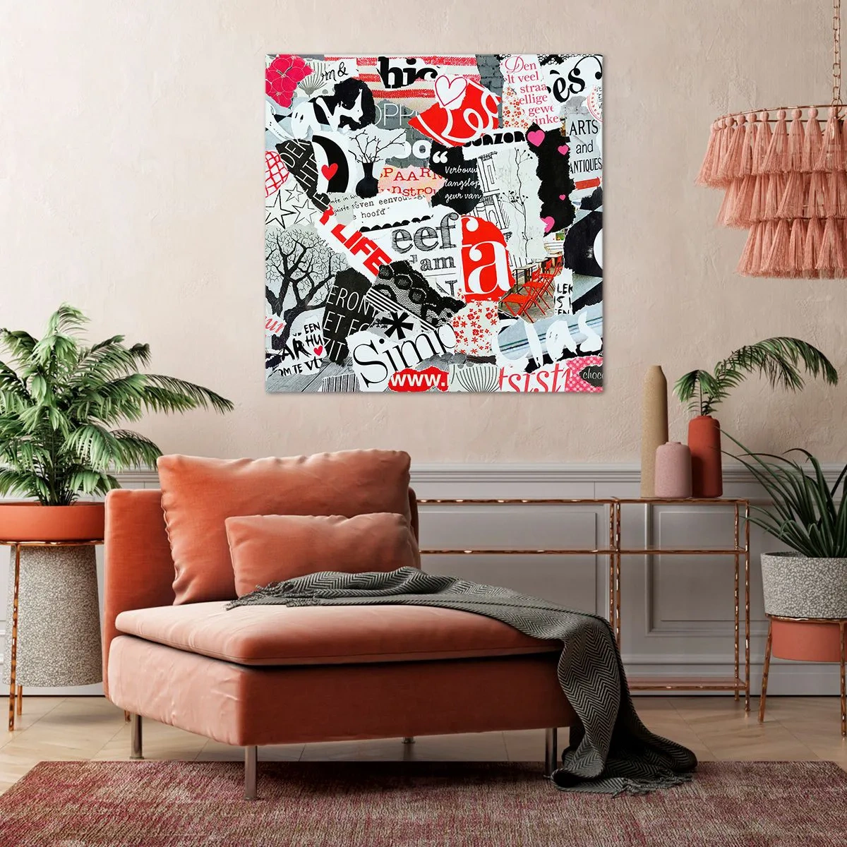 Obraz na plátně - Hipsterská koláž - 40x40 cm