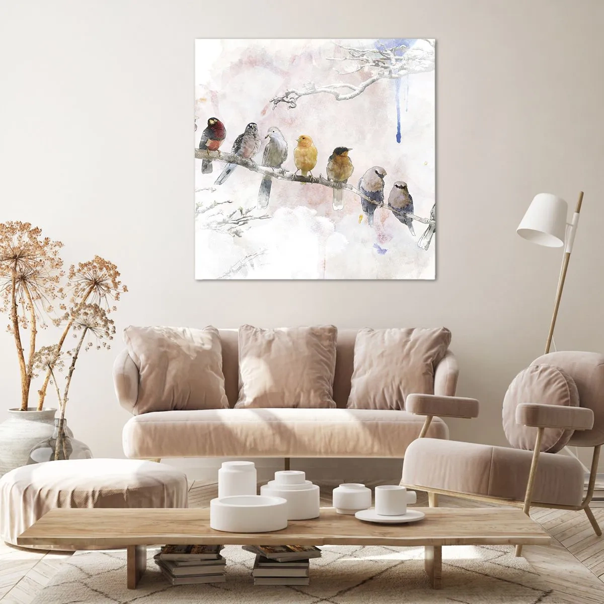 Obraz na plátně - Okřídlené setkání - 30x30 cm