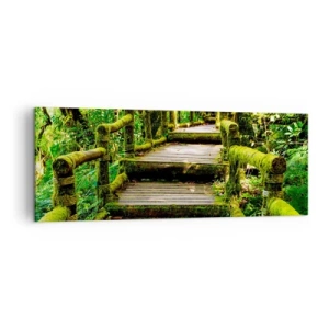 Obraz na plátně - Chodbou zeleně - 140x50 cm