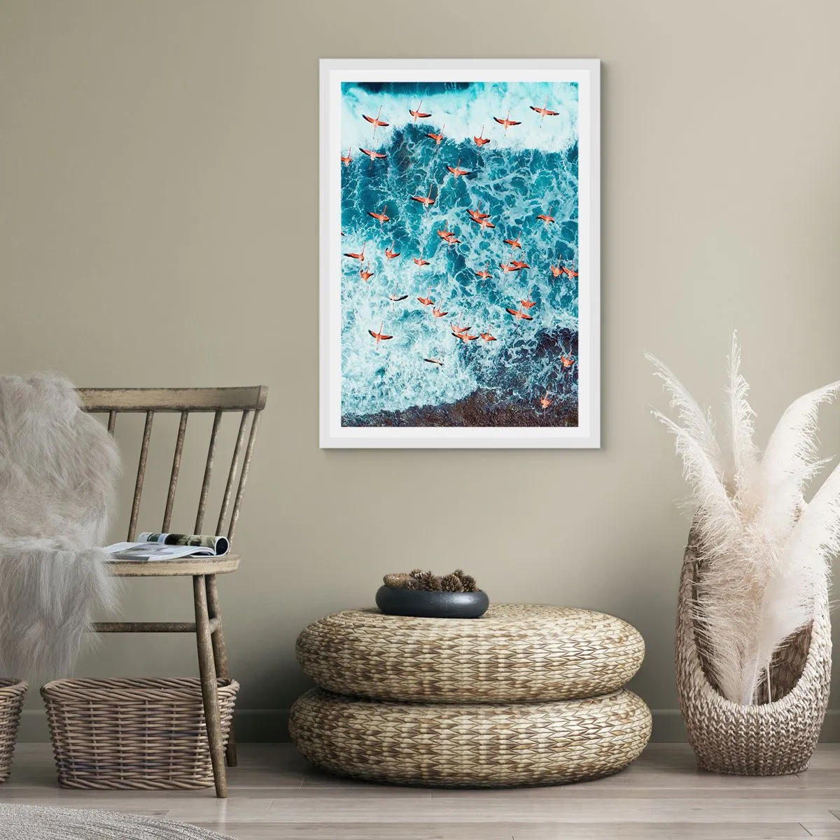 Plakát v bílém rámu - Přímořský průvod - 40x50 cm