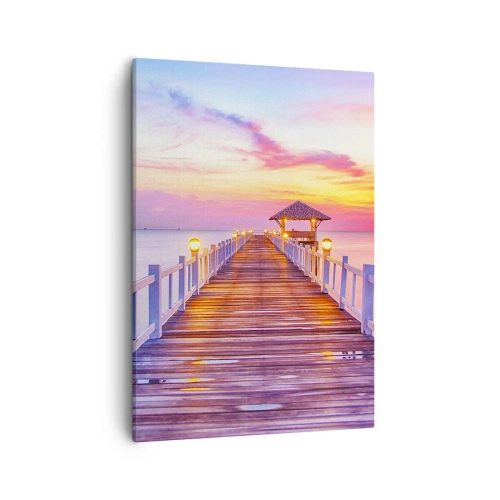 Obraz na plátně - Liliově-zlaté ticho večera - 50x70 cm