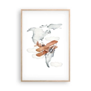 Plakát v rámu světlý dub - V průkopnickém duchu - 61x91 cm