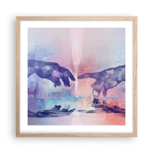 Plakát v rámu světlý dub - Božská jiskra života - 50x50 cm