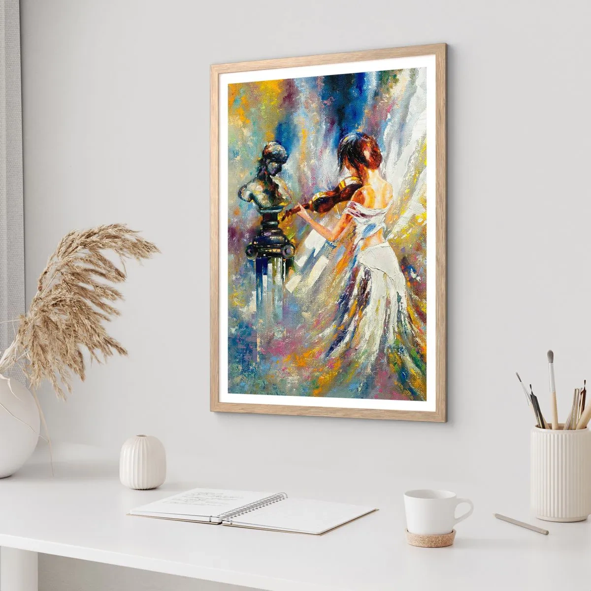 Plakát v rámu světlý dub - Oživení citem - 70x100 cm