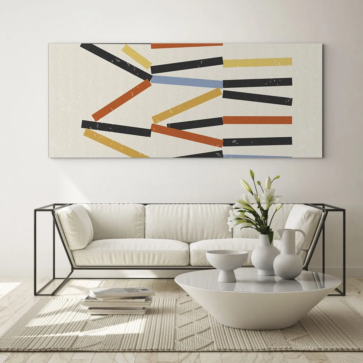 Obraz na skle - Kompozice na úrovni - 100x40 cm