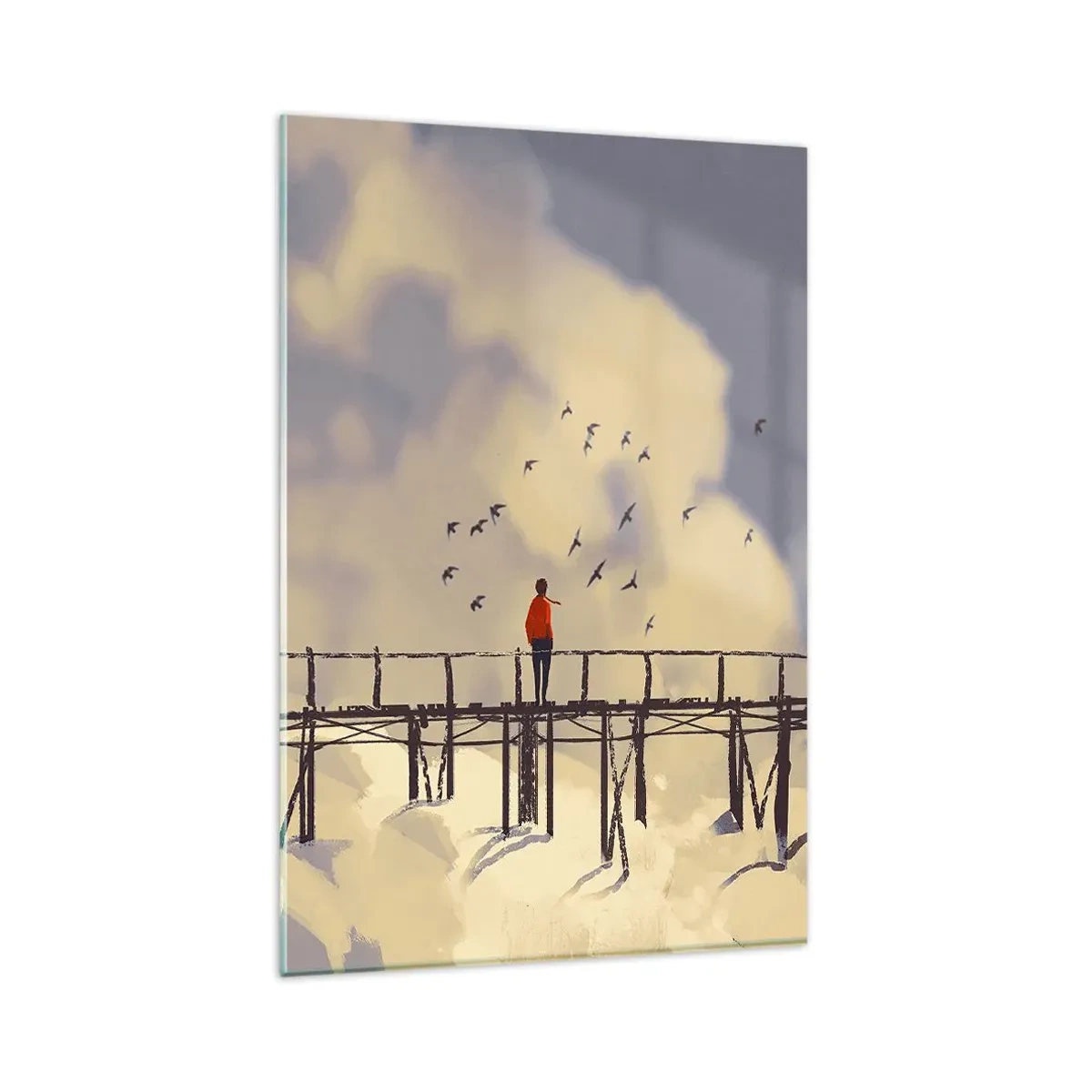 Obraz na skle - Modrý stesk - 80x120 cm