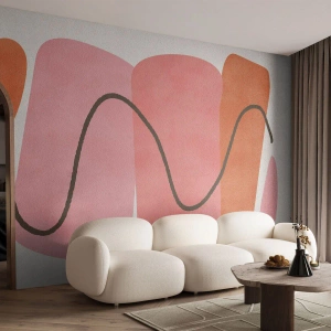 Fototapeta Samolepicí Deluxe Sticker - Jemný pohyb forem - Abstrakce, Minimalismus, Pastel - 200x140 cm