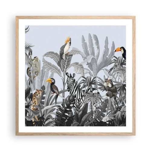 Plakát v rámu světlý dub - Africká pohádka - 60x60 cm