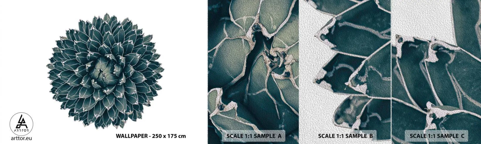 Vzor Fototapety Premium Sand - Hvězda pouště - Kaktus, Agáve, Grafika - 100x30 cm