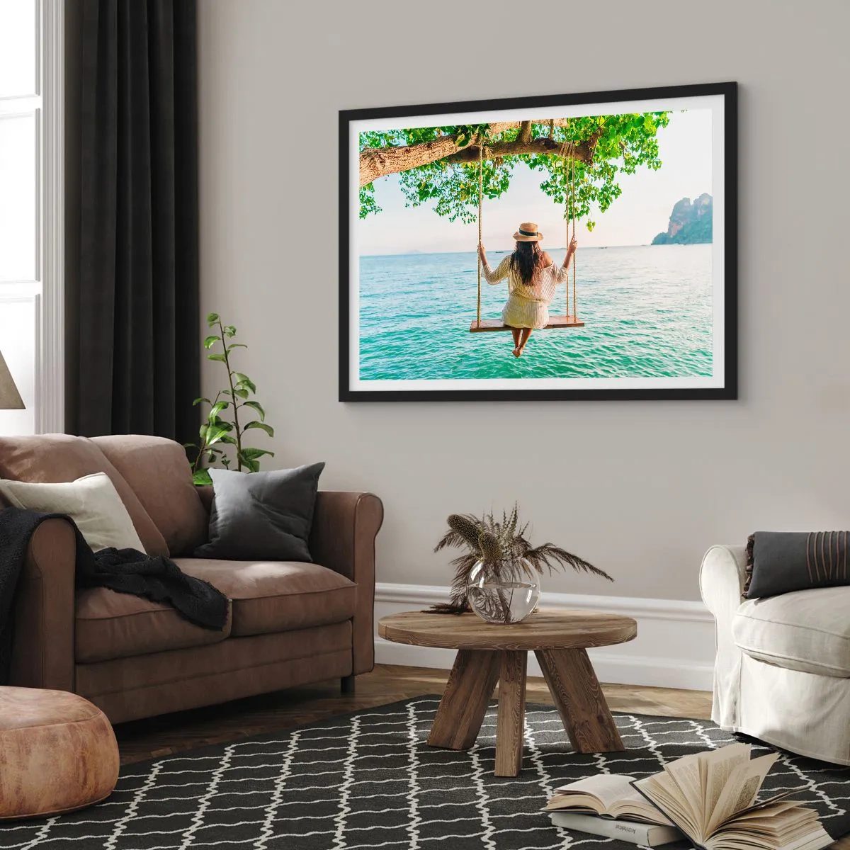 Plakát v černém rámu - Život je krásný - 70x50 cm