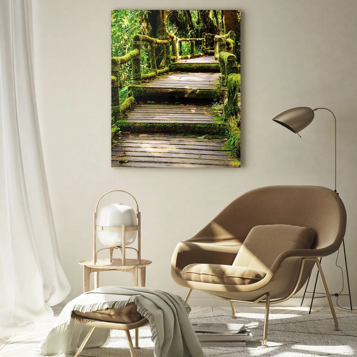 Obraz na skle - Chodbou zeleně - 50x70 cm