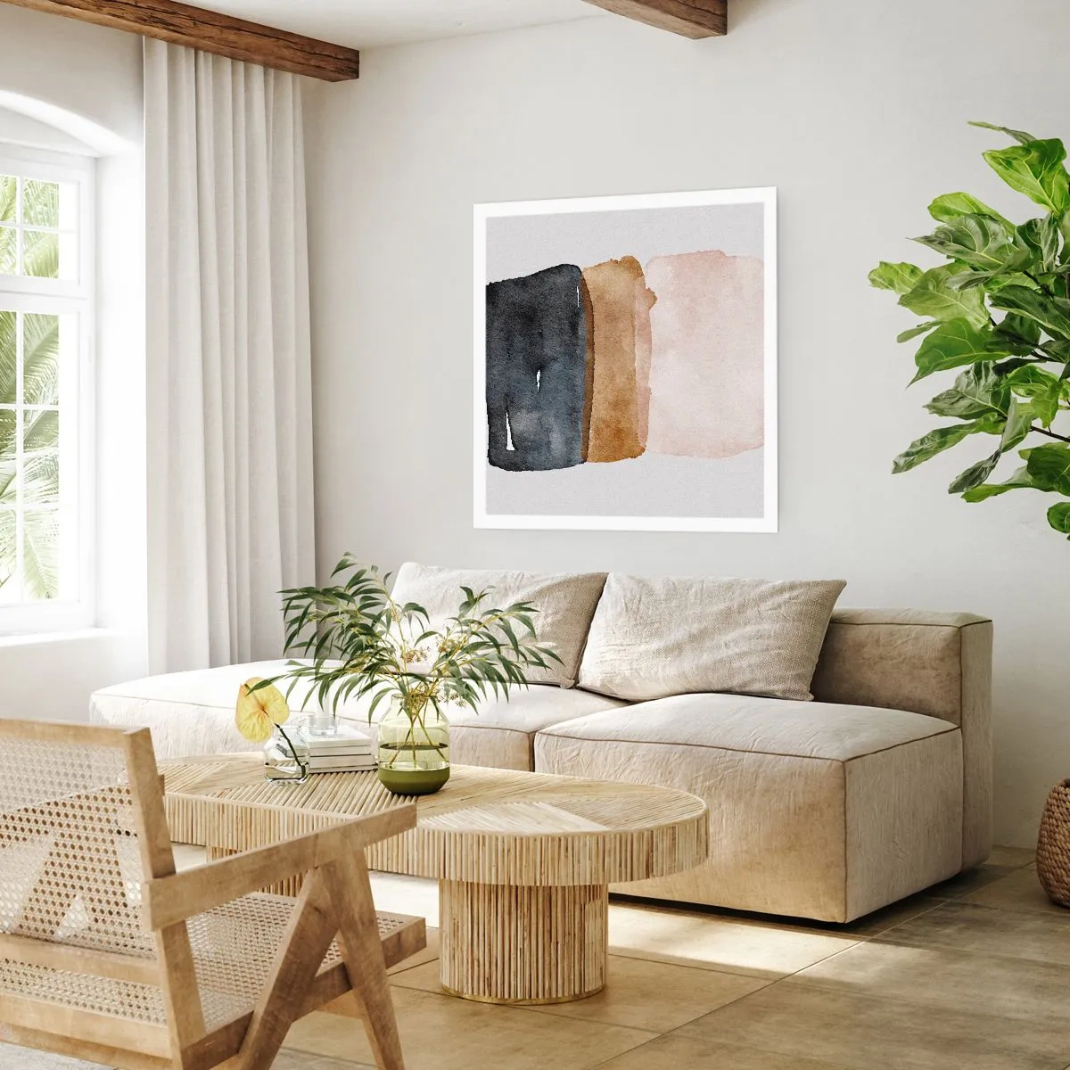 Plakát - Kompozice zemitých barev - 40x40 cm