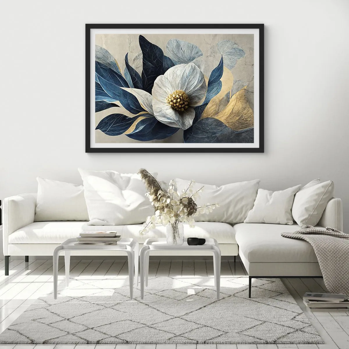 Plakát v černém rámu - Zlaté srdce - 70x50 cm