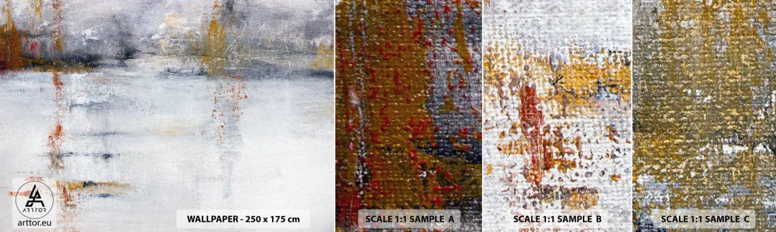 Vzor Fototapety Samolepicí Deluxe Sticker - Za závojem vzduchu - Abstrakce, Kus, Malování - 100x30 cm