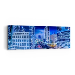 Obraz na plátně - Rytmy nočního města - 90x30 cm