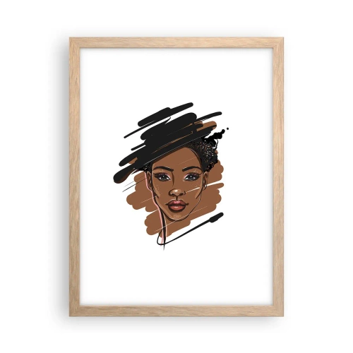 Plakát v rámu světlý dub - Sladká jako čokoláda - 30x40 cm