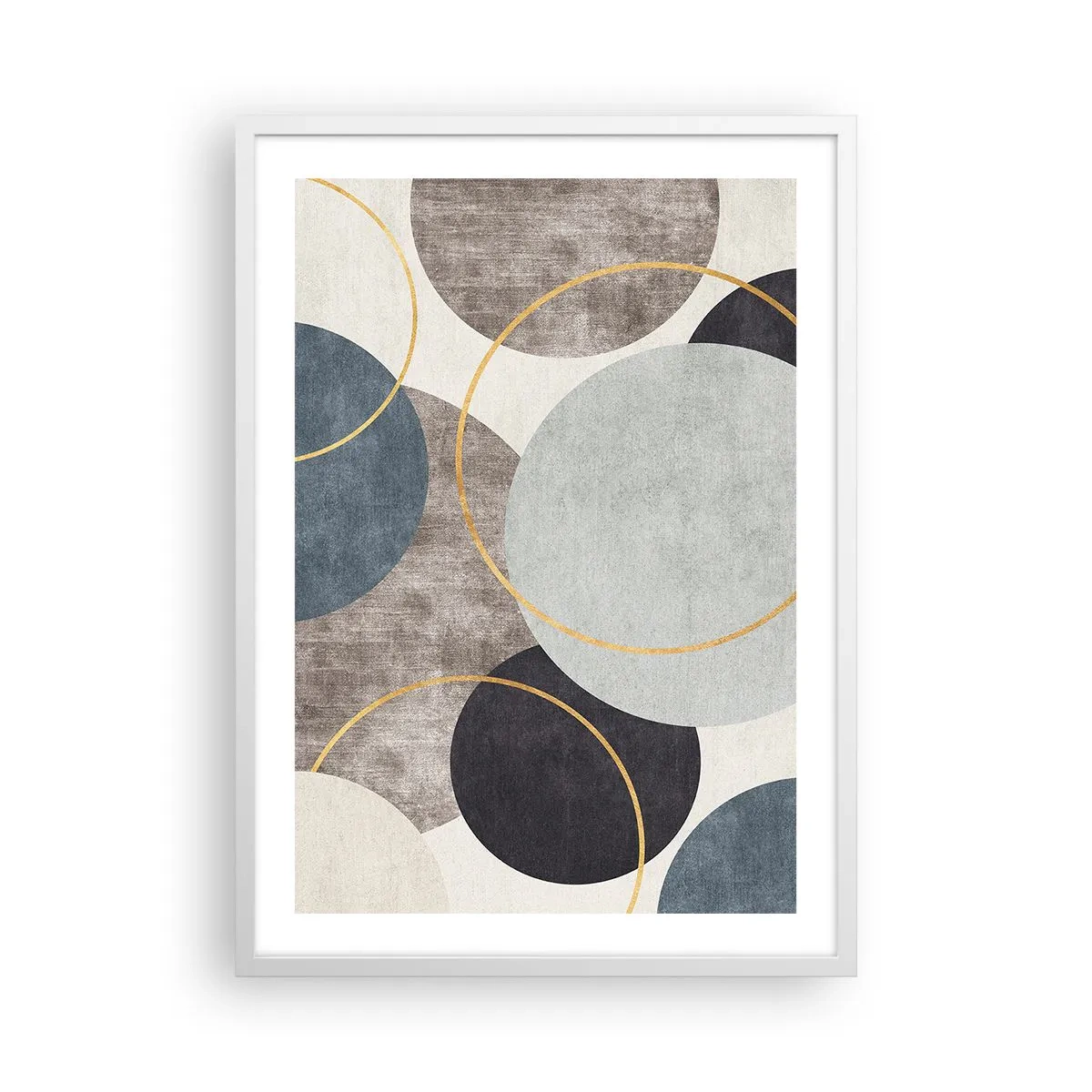 Plakát v bílém rámu - Kruh za kruhem - 50x70 cm