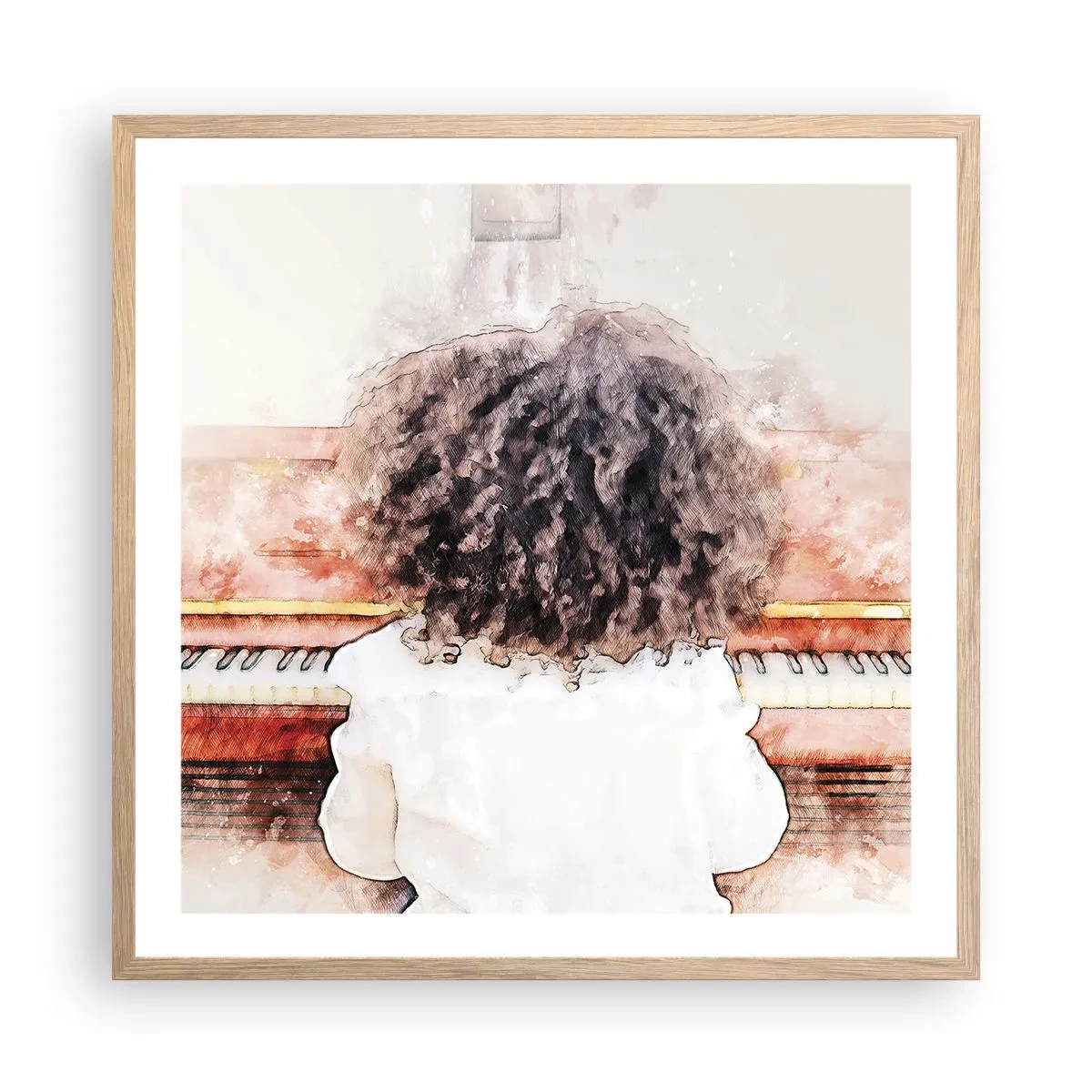 Plakát v rámu světlý dub - V novém světě - 60x60 cm