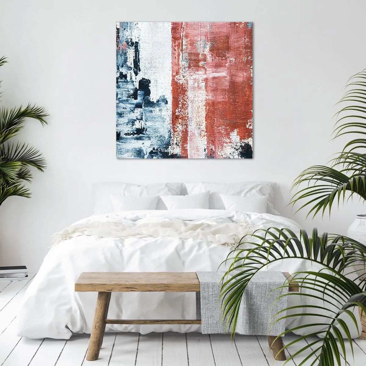 Obraz na plátně - Abstraktní půl na půl - 60x60 cm