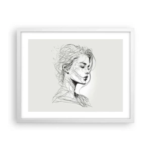 Plakát v bílém rámu - Portrét v zamyšlení - 50x40 cm