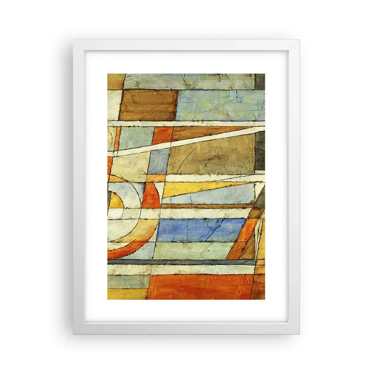 Plakát v bílém rámu - Kubismus na stavbě - 30x40 cm