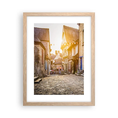 Plakát v rámu světlý dub - Bílý duch městečka - 30x40 cm