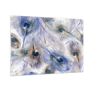Obraz na skle - Kompozice pavího oka - 100x70 cm