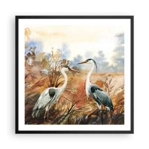 Plakát v černém rámu - Kam na podzim? - 60x60 cm