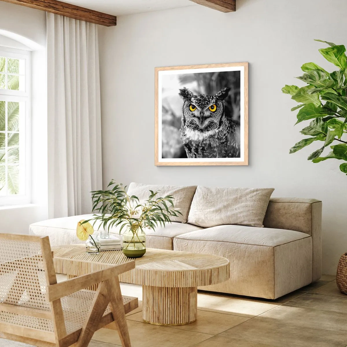 Plakát v rámu světlý dub - Nic se neschová - 60x60 cm