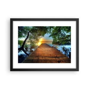 Plakát v černém rámu - Nespěchej, posaď se - 40x30 cm