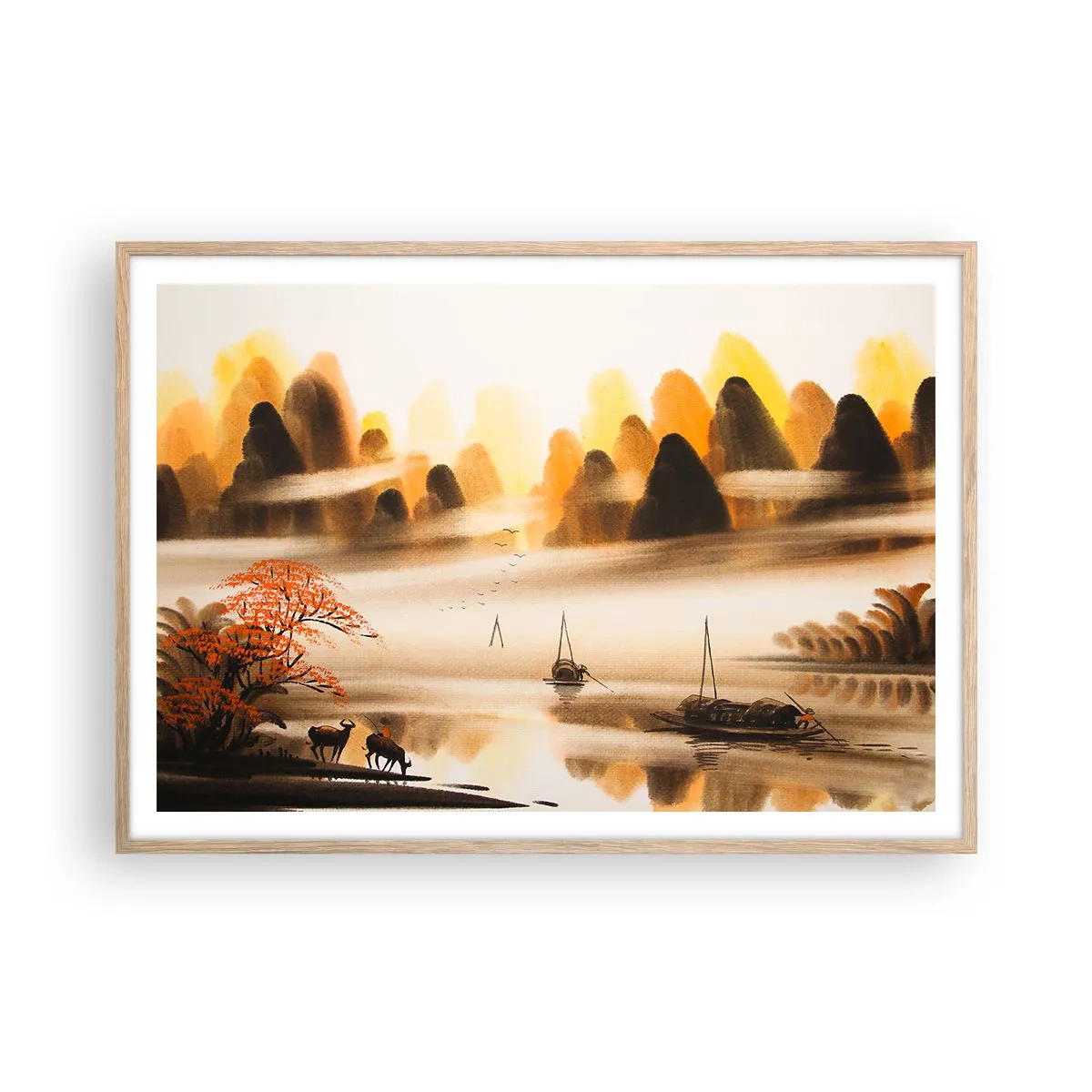 Plakát v rámu světlý dub - Dál než na Dálném východu - 100x70 cm