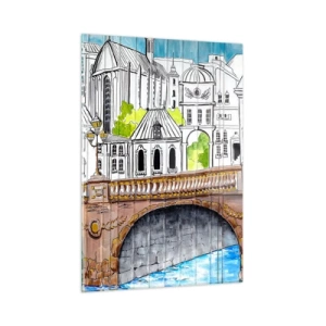 Obraz na skle - Město jako malované - 50x70 cm