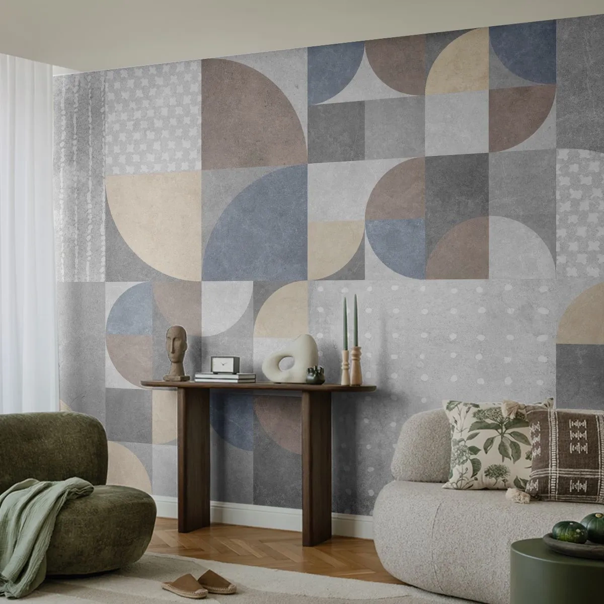 Fototapeta Samolepicí Deluxe Sticker - Keramická fantazie - Abstrakce, Kus, Geometrický Vzor - 250x175 cm