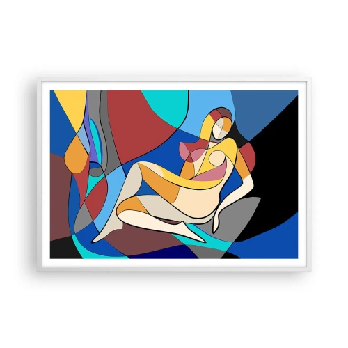 Plakát v bílém rámu - Kubistický akt - 100x70 cm
