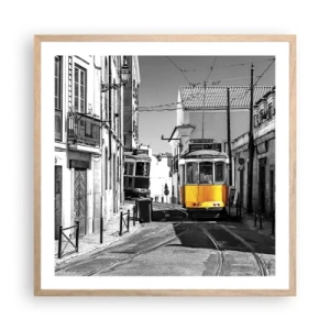 Plakát v rámu světlý dub - Duch Lisabonu - 60x60 cm