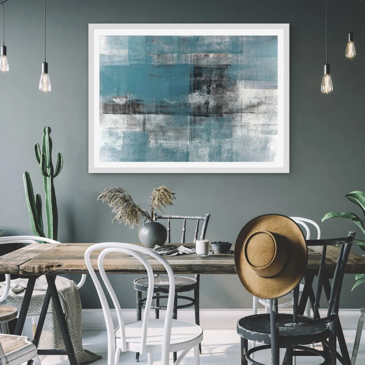 Plakát v bílém rámu - Voda a vzduch - 91x61 cm