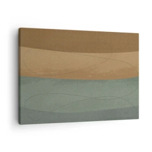 Obraz na plátně - Abstraktní kompozice v přírodních tónech země - 70x50cm - Horizontální kompozice - Moderní nástěnná dekorace do obývacího pokoje a ložnice ARTTOR