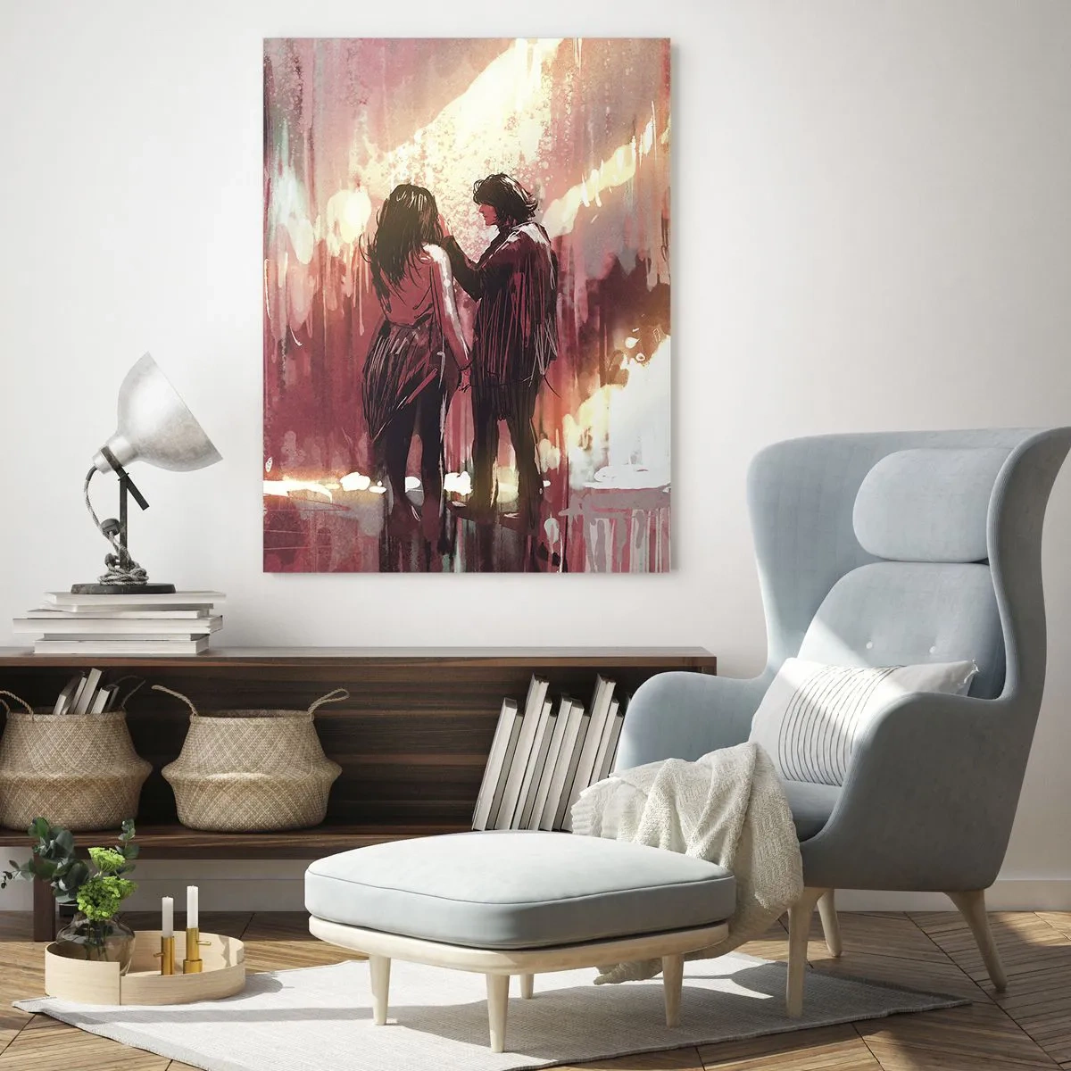 Obraz na skle - Věčný příběh lásky - 50x70 cm