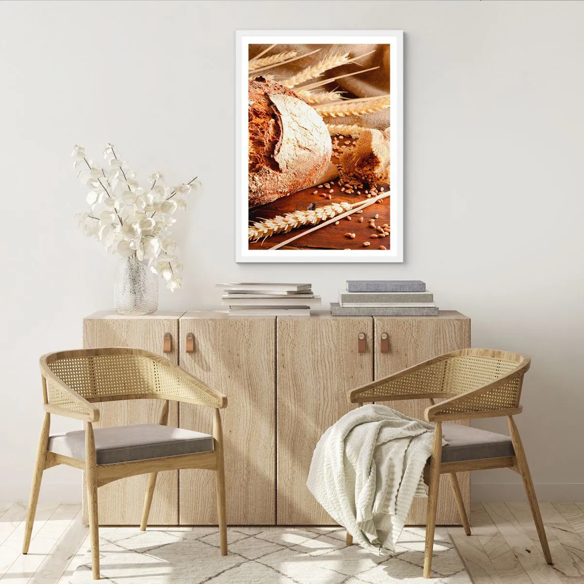 Plakát v bílém rámu - Chutný, voňavý, křupavý - 50x70 cm