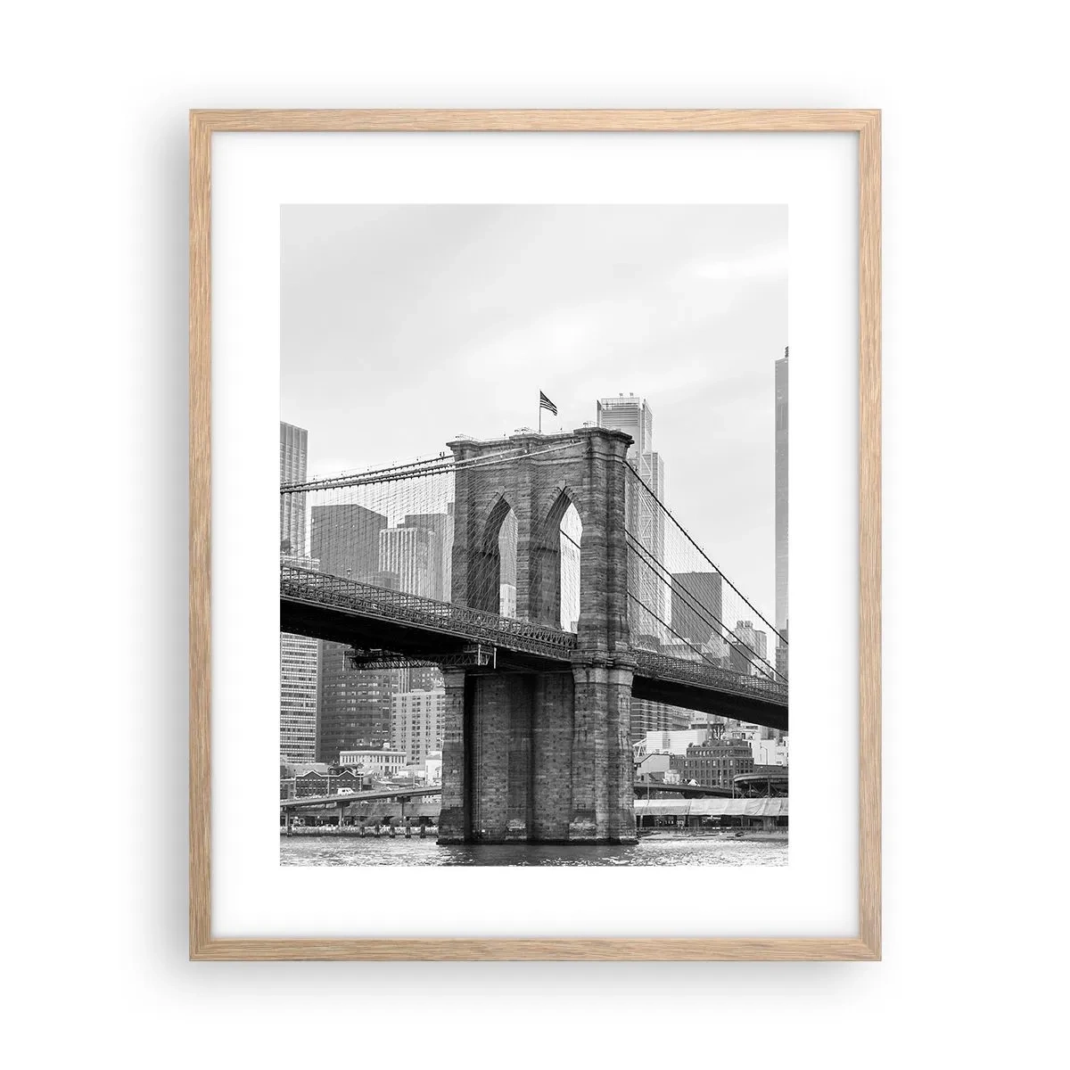 Plakát v rámu světlý dub - Newyorské zázraky - 40x50 cm