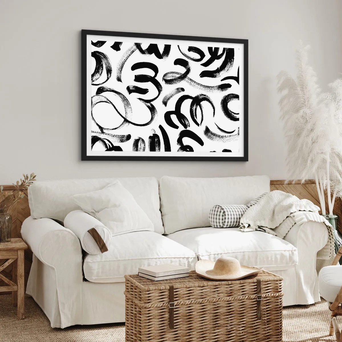 Plakát v černém rámu - Černé na bílém - 100x70 cm